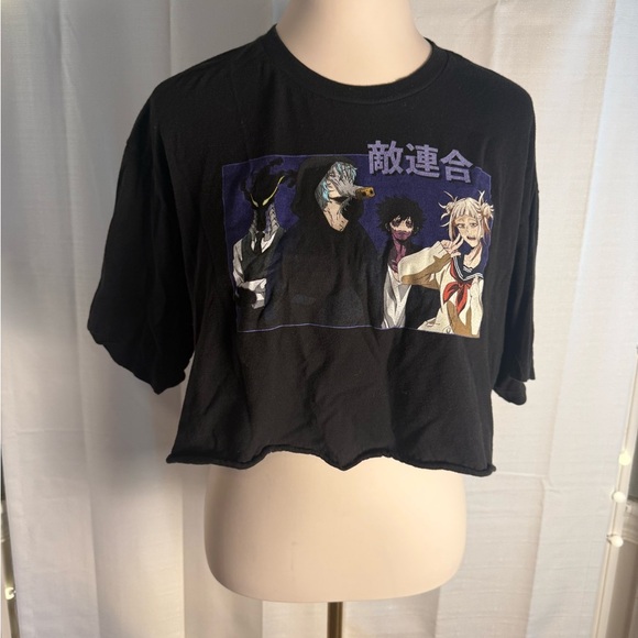 My Hero Academia Black Graphic Tee Cropped XL - Picture 1 of 6